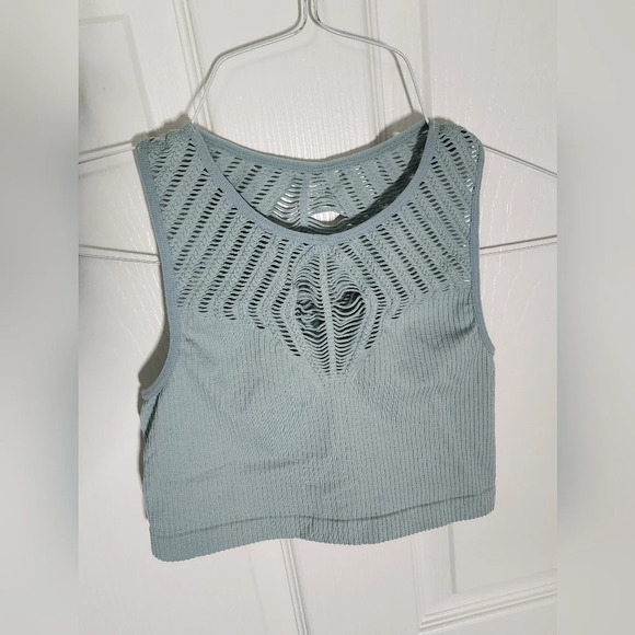 Itzon Tops - Womens Cut Out Crop Top Itzon Sage Green